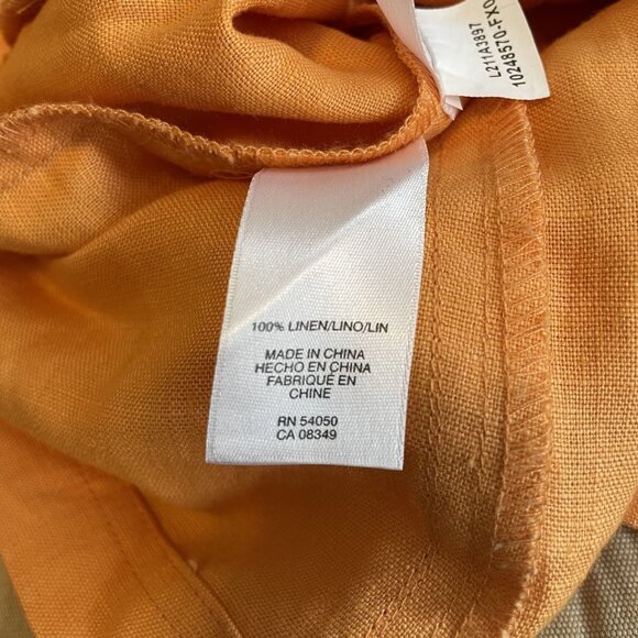 Jones New York Collection Womens Orange Pleated Linen Blazer Jacket Size 12 - Picture 6 of 7